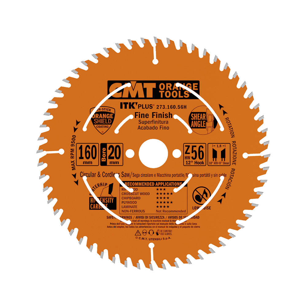 CMT ITK Plus Ultra Finish Track Saw Blade 160mm x 56T (1.8mm Kerf)