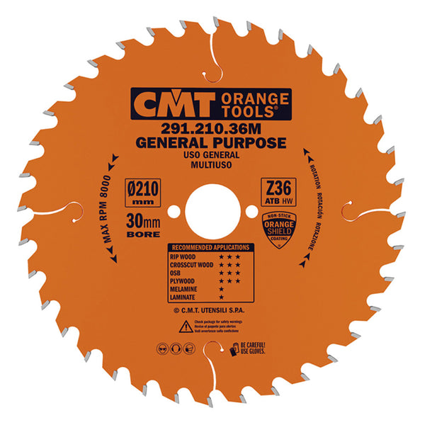 CMT Industrial General Purpose Saw Blade for Festool TS 75 - 210mm x 36T