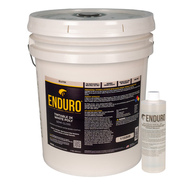 General Finishes Enduro Water-Based Tintable 2K White Poly - 5 Gallon
