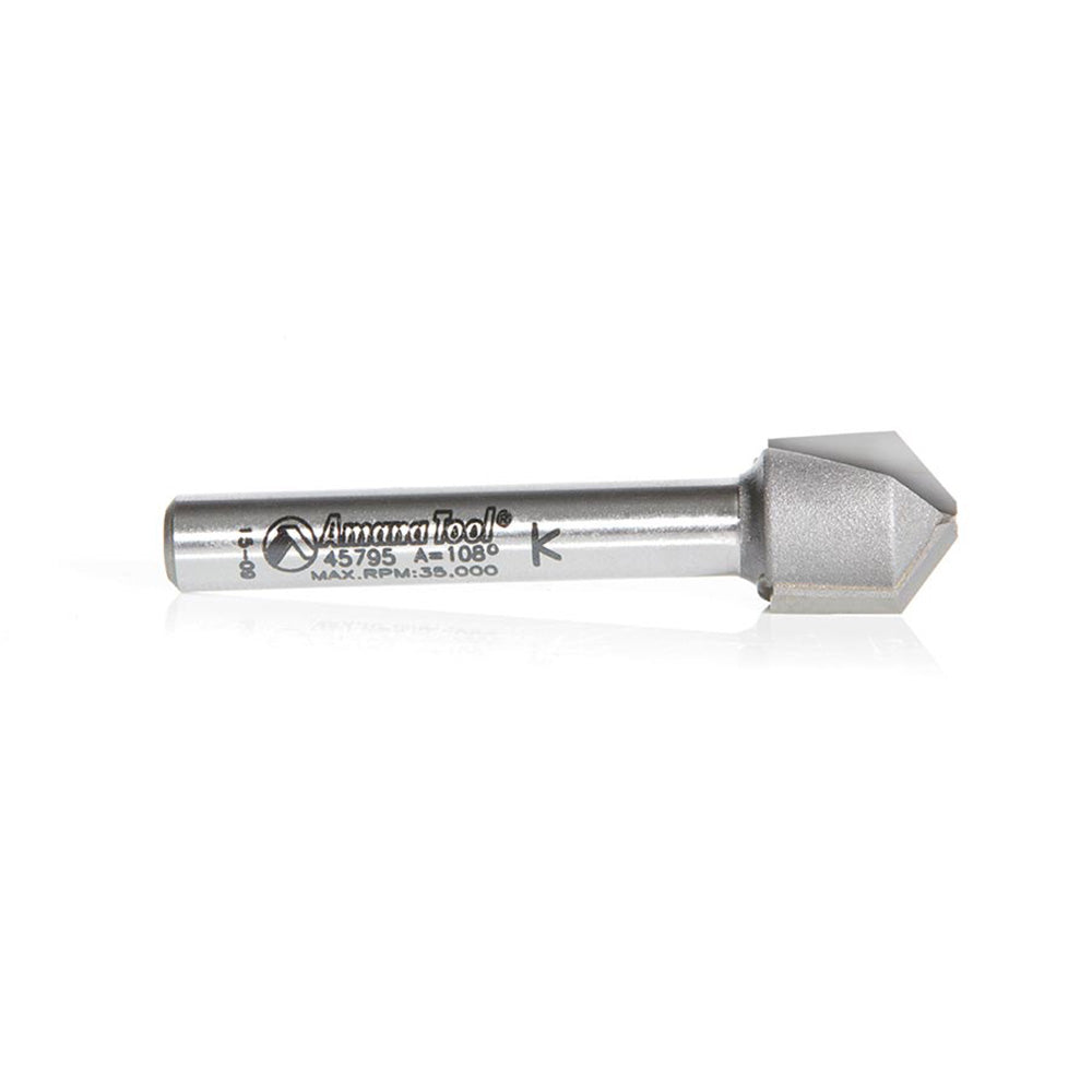Amana 108° Carbide Tipped Double Edge Folding V-Groove Router Bit