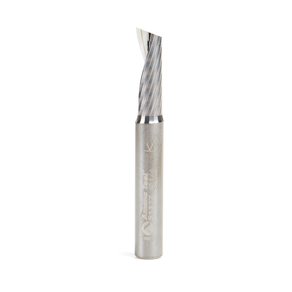 Amana Spiral 'O' Flute CNC Router Bit, Aluminum Cutting 1/4