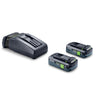 Festool Tabless Battery Pack Starter Set 18V 2xTBX4/TCL6