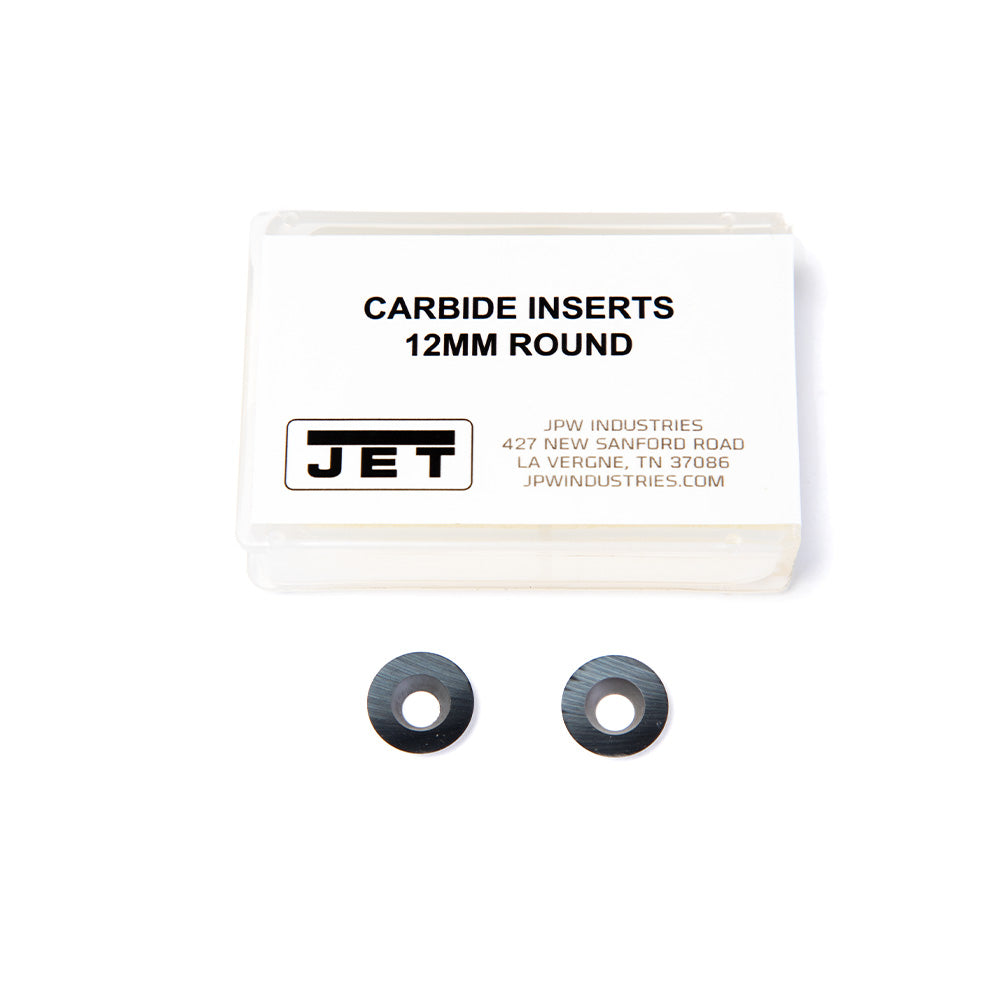 JET 12mm Round Carbide Inserts for Chisel Cutting Blade (2 Pack)