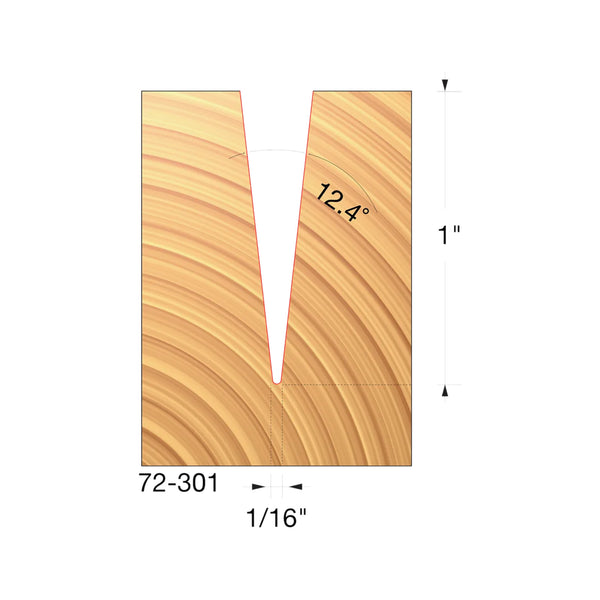 Freud 6.2° Tapered Ball Router Bit 1/32" Diameter, 1" Cut, 1/4" Shank