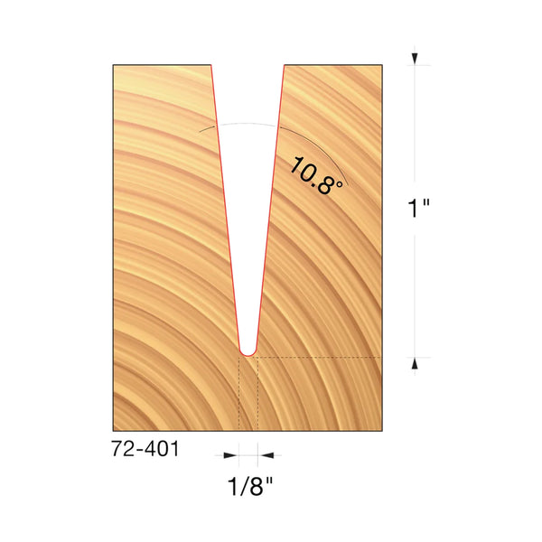 Freud 5.4° Tapered Ball Router Bit 1/16" Diameter, 1" Cut, 1/4" Shank