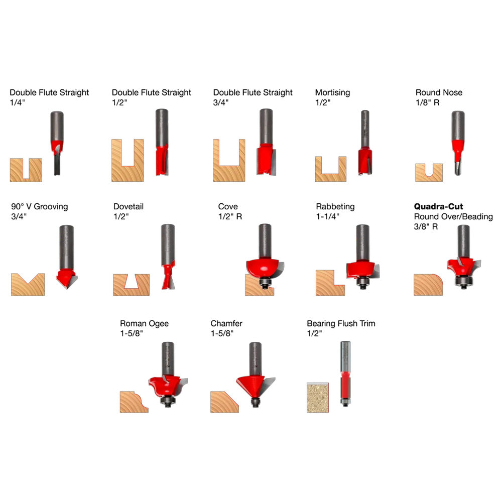 Freud 13-Piece Industrial Router Bit Set (1/2