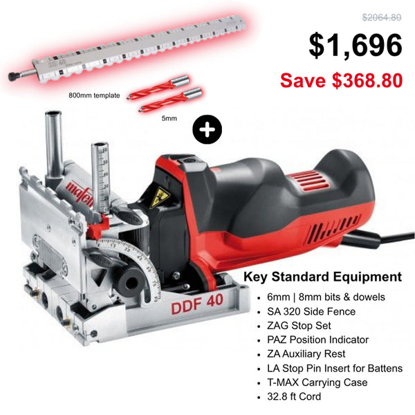 Mafell DDF 40 Duo Dowel System With Template & Extra 5mm Drill Bits (Limited-Edition)