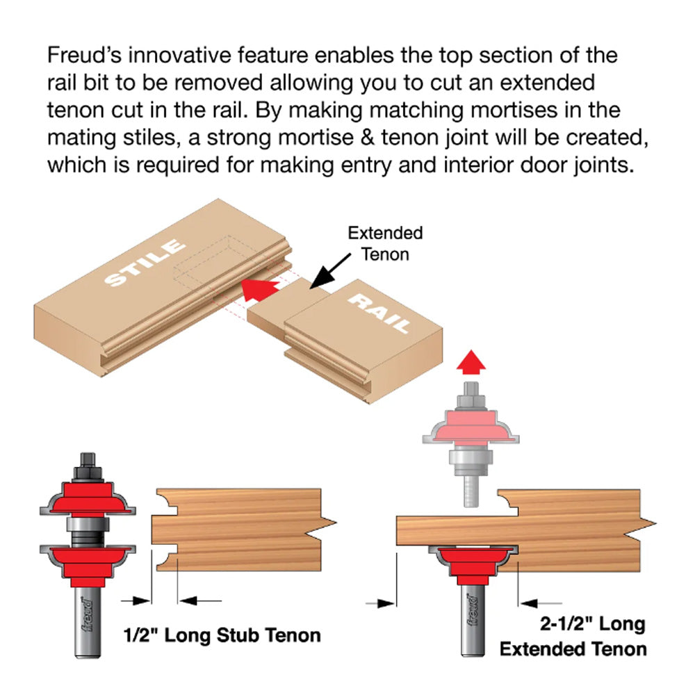 Freud Entry & Interior Door Router Bit System Cove & Bead 1/2