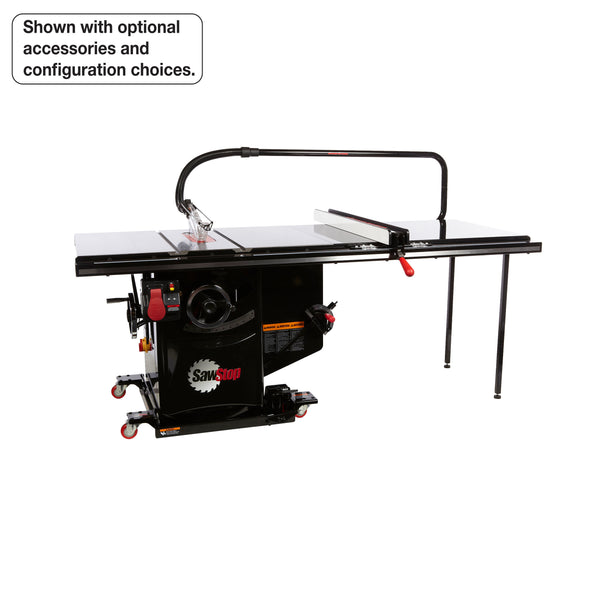 SawStop 7.5HP, 3ph, 480v Industrial Cabinet Saw w/ 52" Industrial T-Glide Fence System, Rails & Extension Table