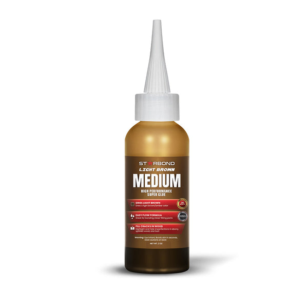 Starbond Light Brown Medium CA Glue - 2 oz.