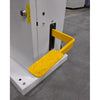 Yellow foot brake pedal on the SCM Formula S 640P bandsaw base