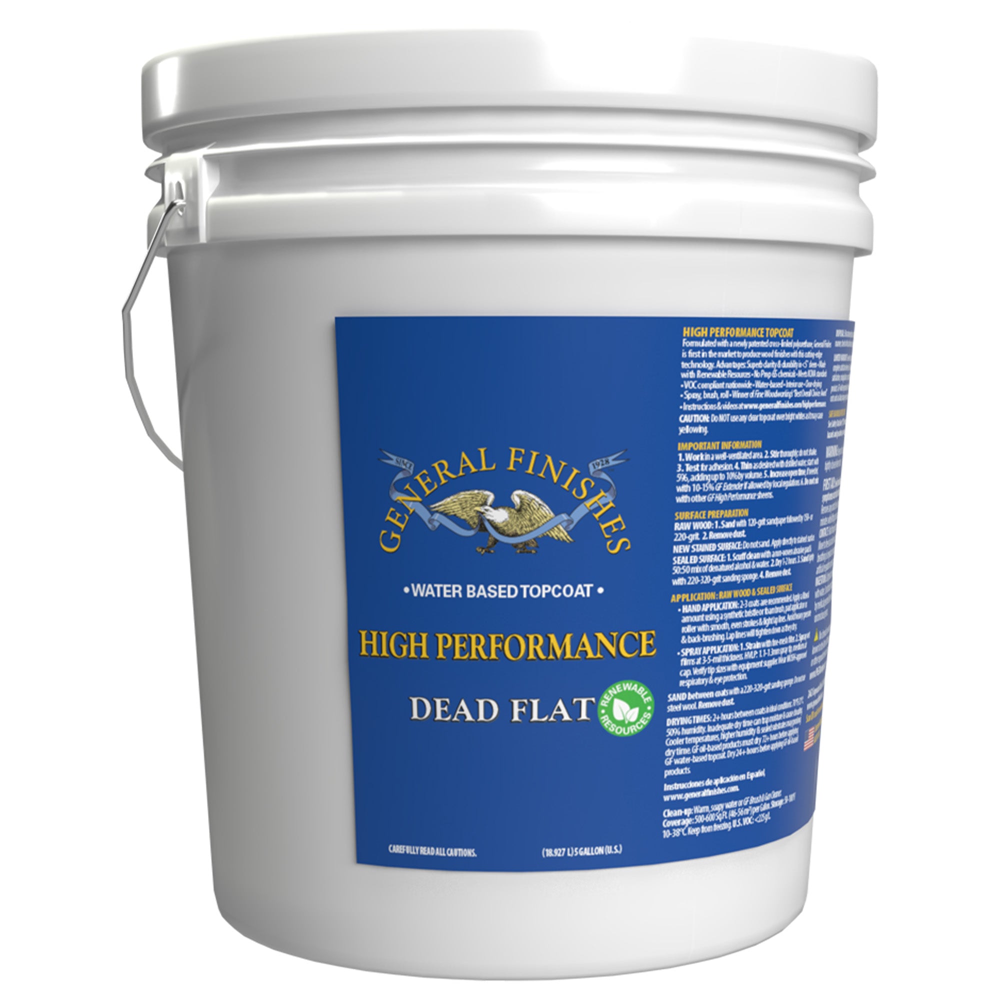 General Finishes Water-Based High Performance Topcoats - 5 Gallon