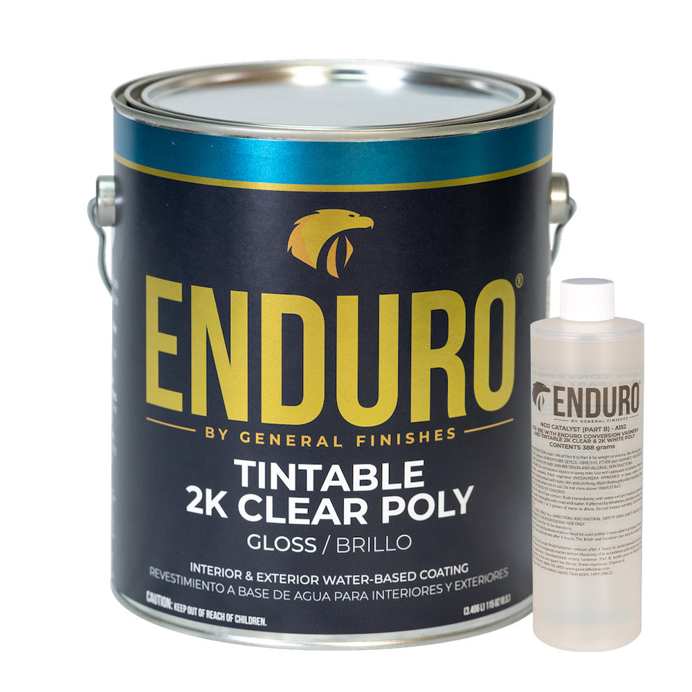 General Finishes Enduro Water-Based Tintable 2K Clear Poly - Gallon
