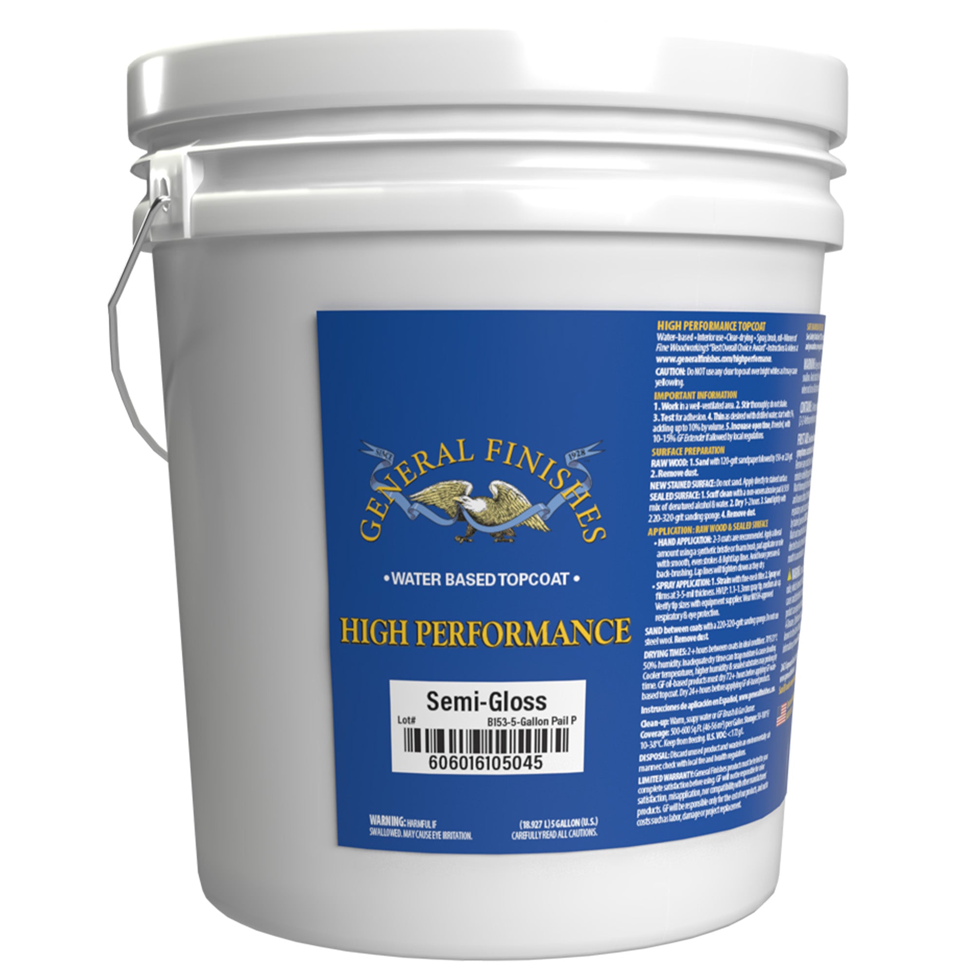 General Finishes Water-Based High Performance Topcoats - 5 Gallon