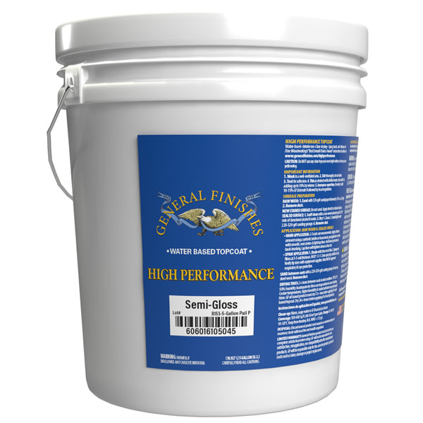 General Finishes Water-Based High Performance Topcoats - 5 Gallon