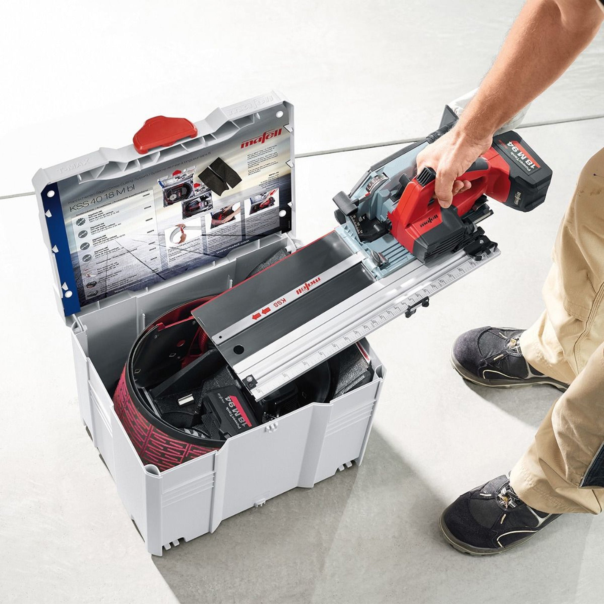 Mafell Cordless Track Saw Cross-Cutting System KSS 40 With Batteries, Charger & Flexi-Guide (Limited-Edition)