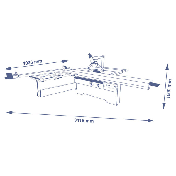 SCM Nova SI 400 Sliding Table Saw (8hp)