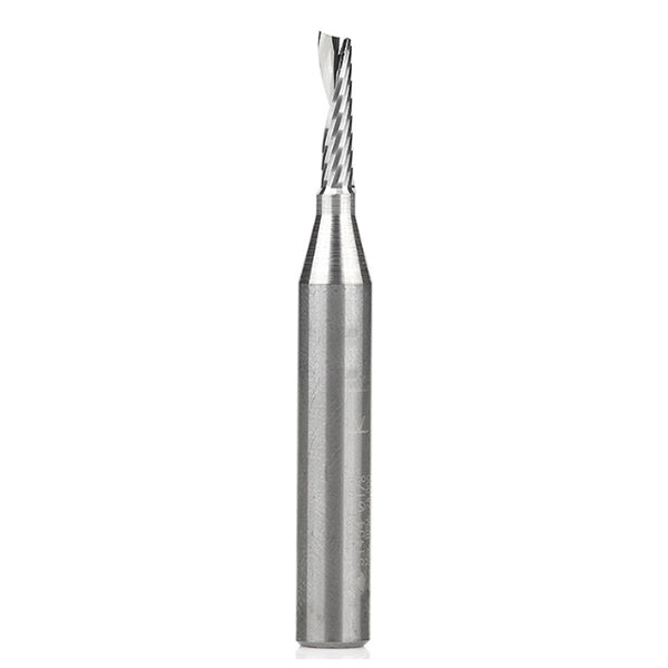 Amana CNC Spiral 'O' Single Flute Aluminum Cutting Bit 1/4" SH, 1/8" D, 1/2" CL