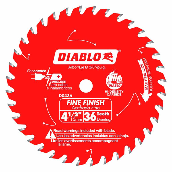 Diablo 4-1/2" x 36T Fine Finish Saw Blade