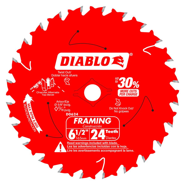 Diablo 6-1/2" x 24T Framing Saw Blades (3 Pack)