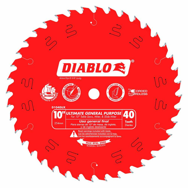 Diablo 10" x 40T Ultimate General Purpose Saw Blade