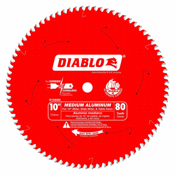 Diablo 10" x 80T Medium Aluminum Saw Blade