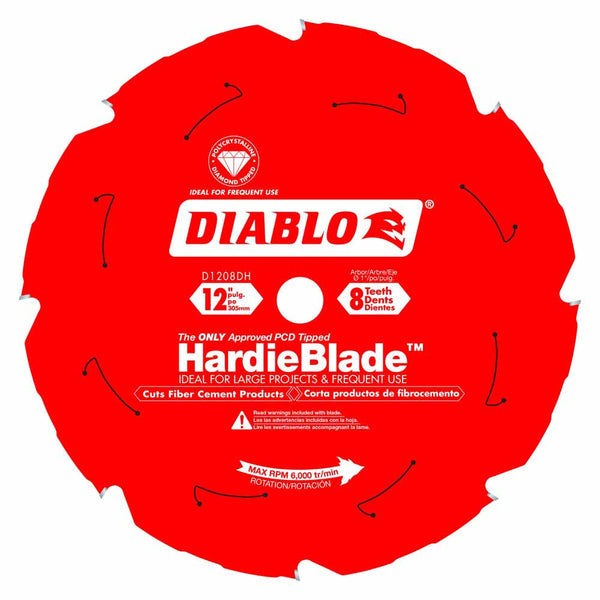 Diablo 12" x 8T (PCD) Fiber Cement HardieBlade