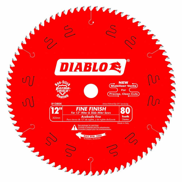 Diablo 12" x 80T Fine Finish Saw Blade