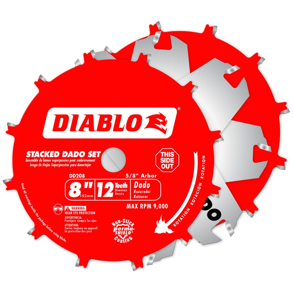 Diablo 8" x 12T Carbide Stacked Dado Saw Blade Set