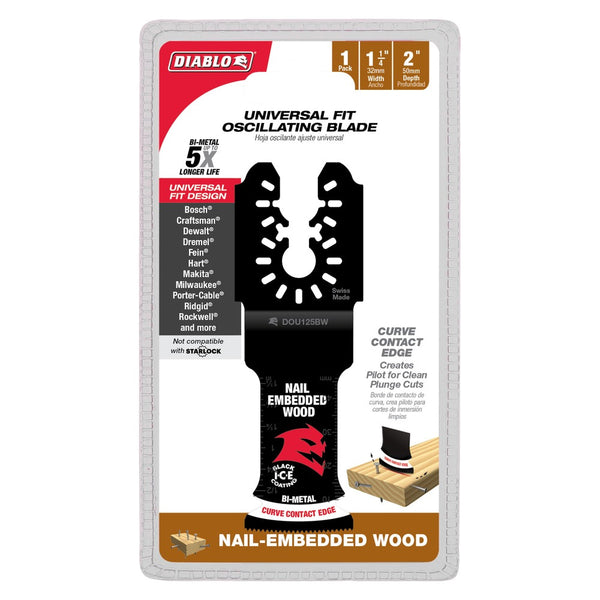Diablo 1-1/4" Universal Bi-Metal Oscillating Blade for Nail-Embedded Wood