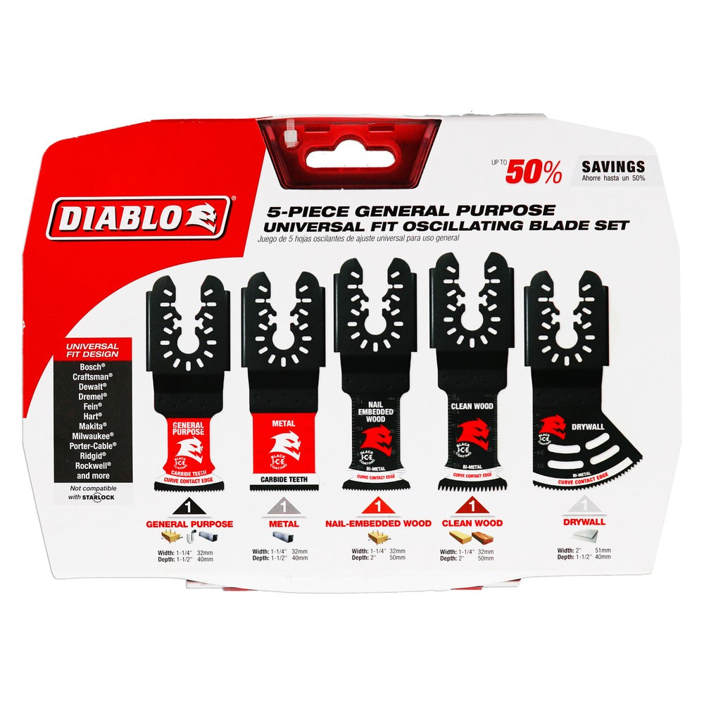 Diablo Universal General Purpose Oscillating Blade Set (5 Pack)