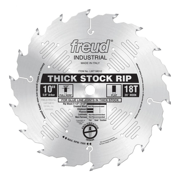 Freud 10" x 18T Thick Stock Rip Blade