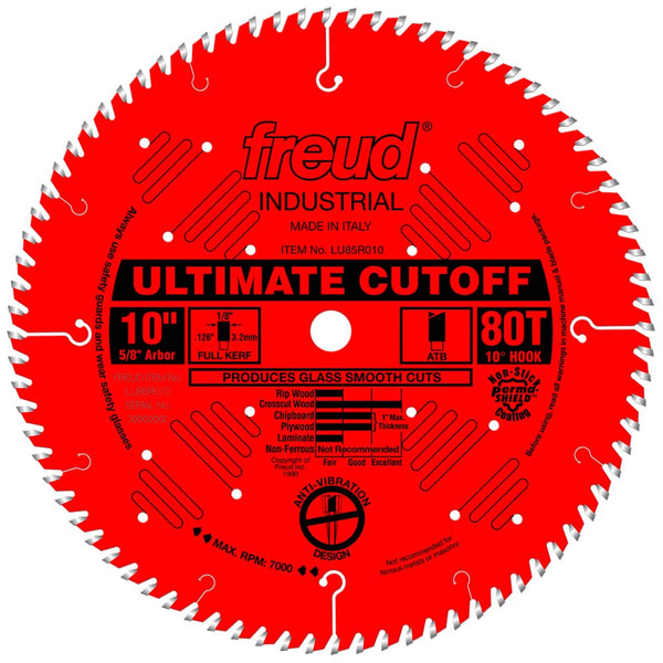 Freud 10" x 80T Ultimate Cut-Off Blade