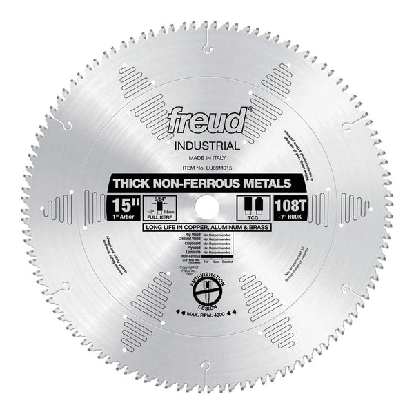 Freud 15" x 108T Thick Non-Ferrous Metal Blade