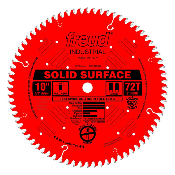 Freud 10" x 72T Solid Surface Blade