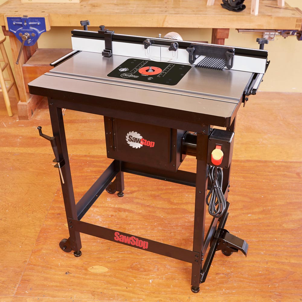 SawStop Standalone Cast Iron Router Table - Power Switch in Stand - RT-FS