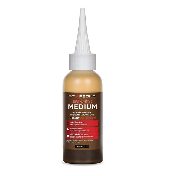 Starbond Brown Medium (Light Brown) CA Glue - 2 oz.